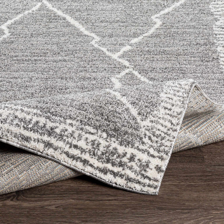 Bramham Modern Geometrical Design Gray Area Rug