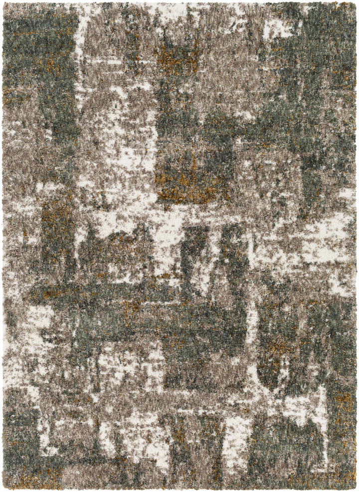 Bronx Olive And Ivory Modern Abstract Design Area Rug