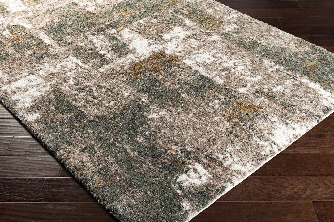 Bronx Olive And Ivory Modern Abstract Design Area Rug