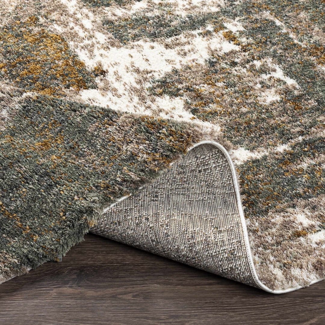 Bronx Olive And Ivory Modern Abstract Design Area Rug