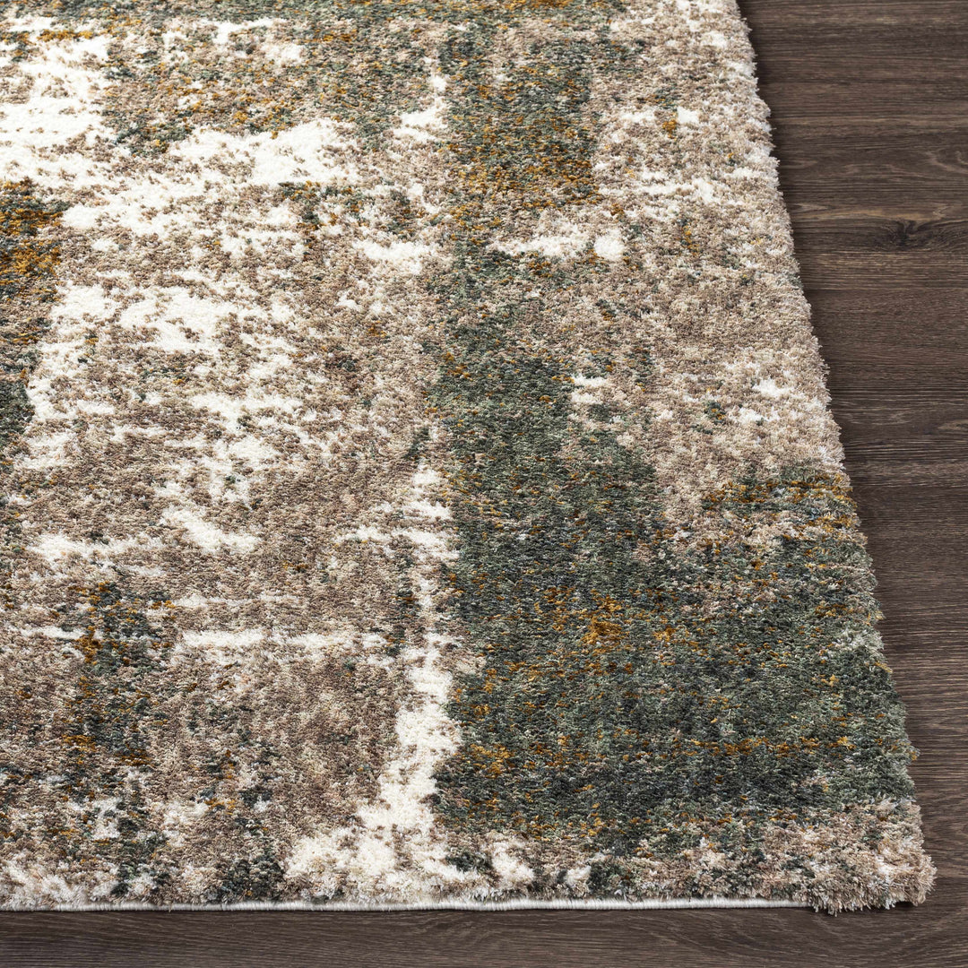 Bronx Olive And Ivory Modern Abstract Design Area Rug