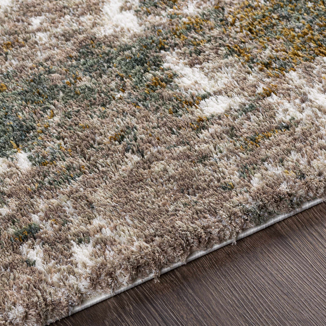 Bronx Olive And Ivory Modern Abstract Design Area Rug