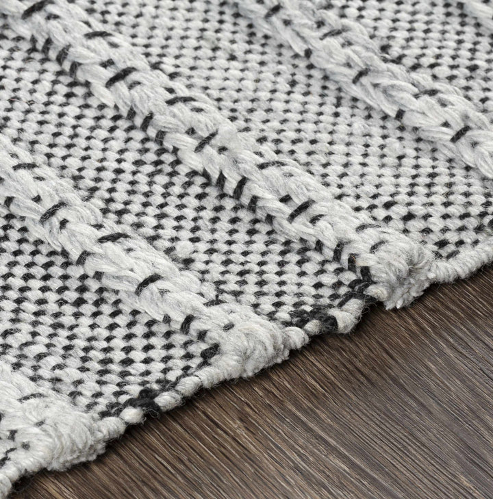 Brockman Gray And Black Modern Style Hand Woven Area Rug - The Rug Decor