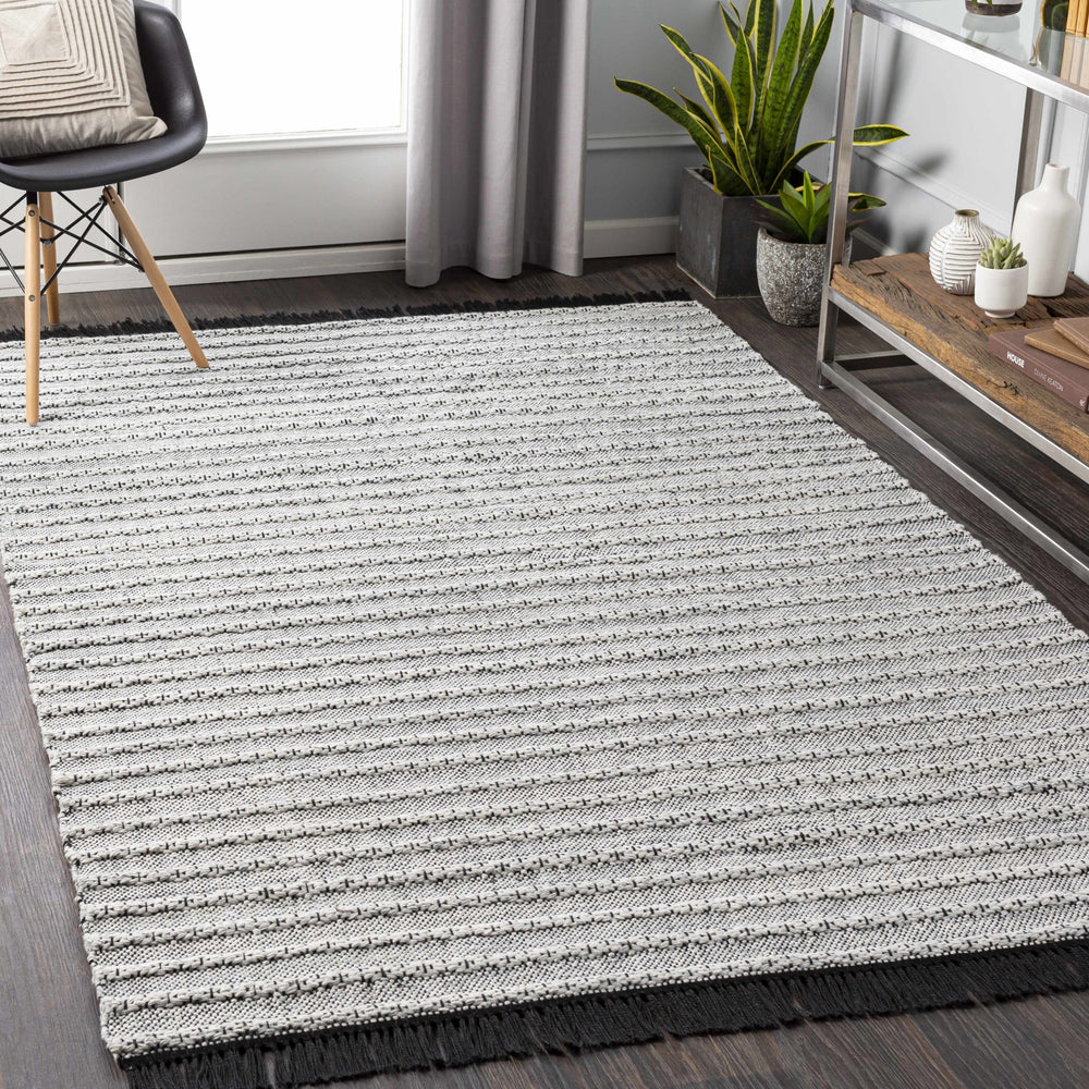 Brockman Gray And Black Modern Style Hand Woven Area Rug - The Rug Decor