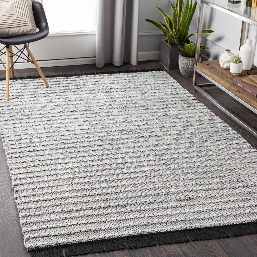 Brockman Gray And Black Modern Style Hand Woven Area Rug - The Rug Decor