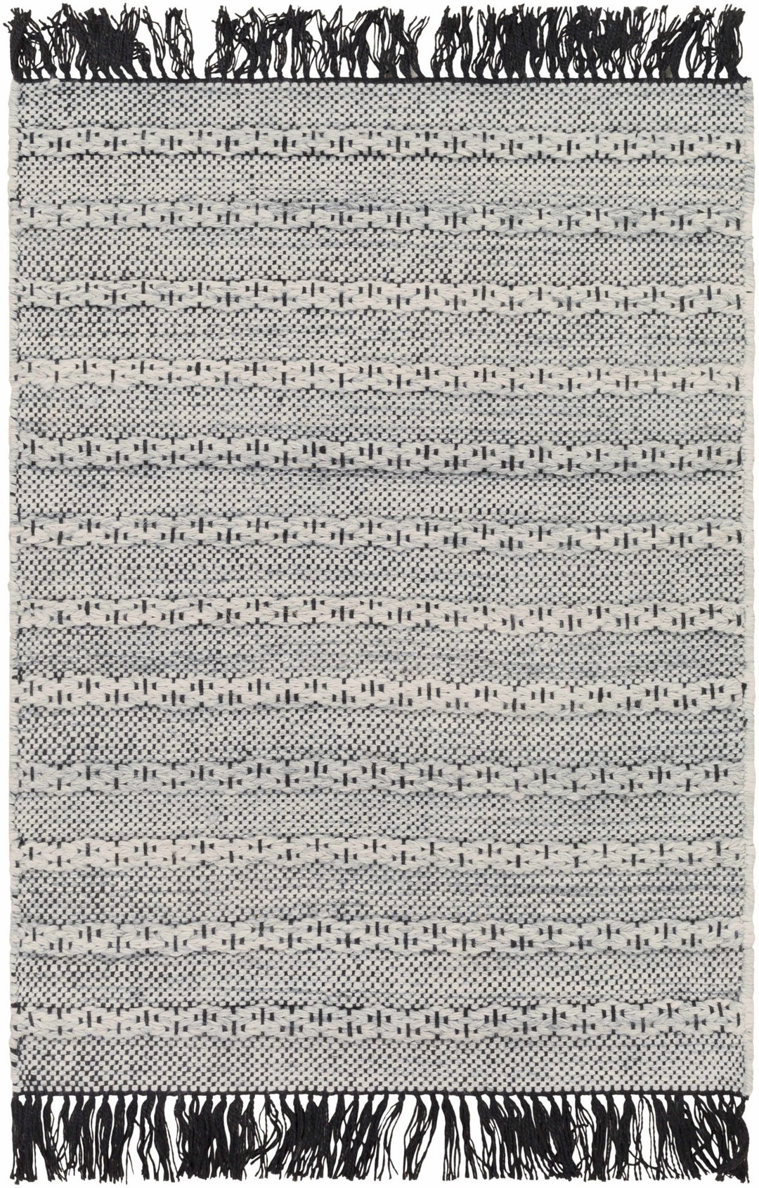 Brockman Gray And Black Modern Style Hand Woven Area Rug - The Rug Decor