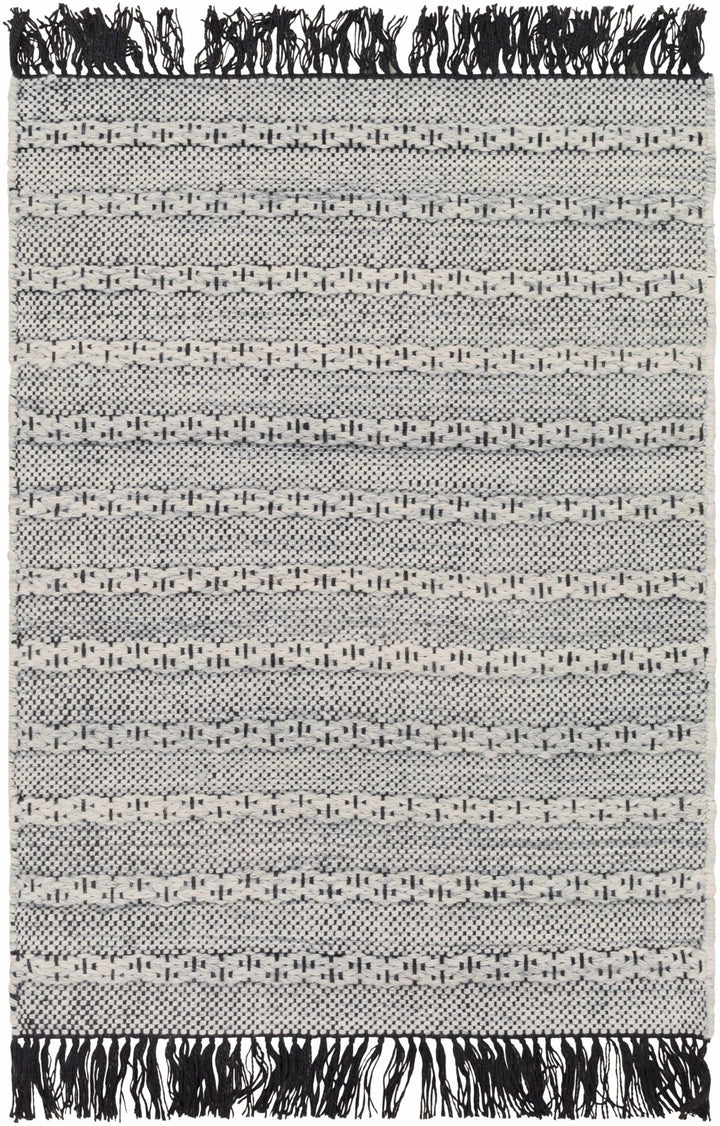 Brockman Gray And Black Modern Style Hand Woven Area Rug - The Rug Decor