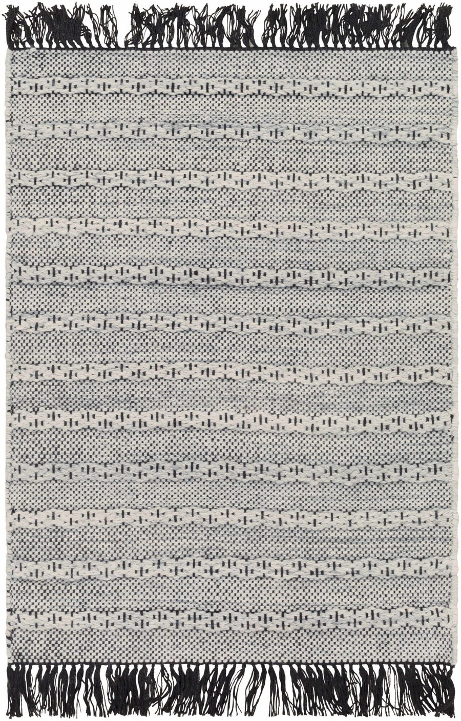 Brockman Gray And Black Modern Style Hand Woven Area Rug - The Rug Decor