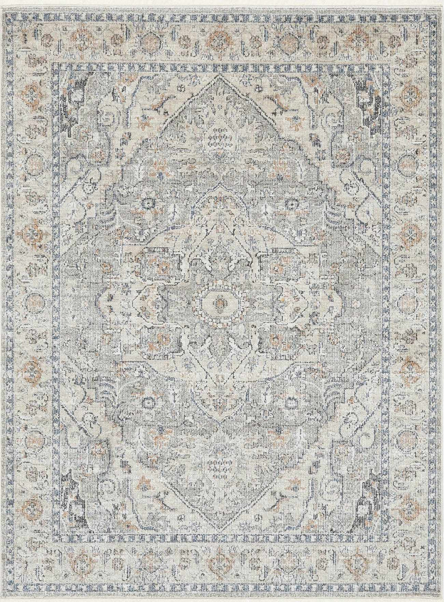 Brocky Traditional Style Grey And Ivory Area Rug - The Rug Decor