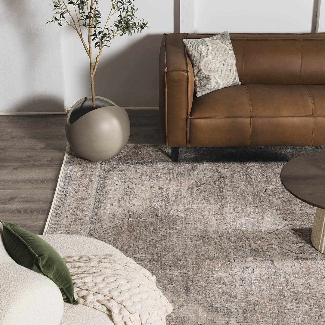 Brocky Traditional Style Grey And Ivory Area Rug - The Rug Decor