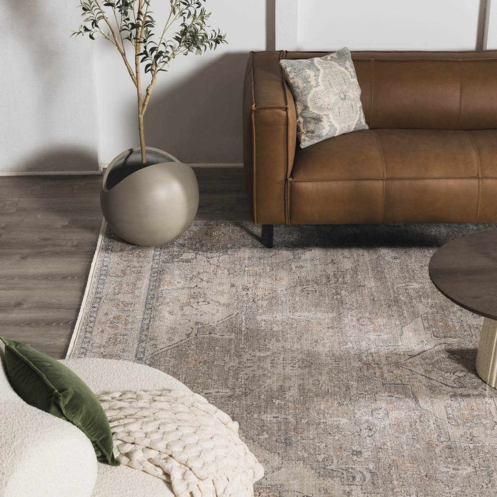Brocky Traditional Style Grey And Ivory Area Rug - The Rug Decor