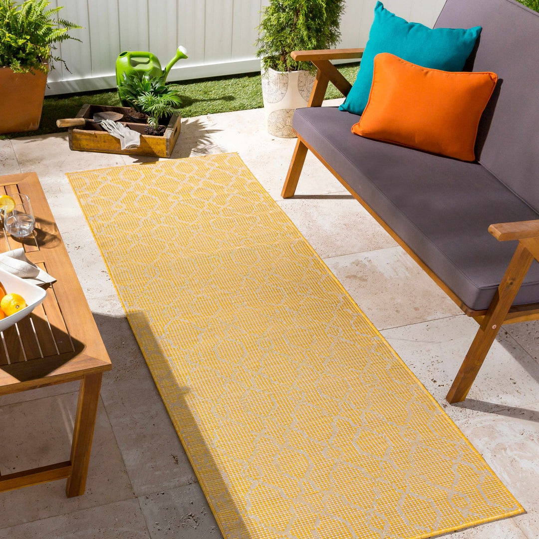 Brocton Mustard Modern Style Outdoor Area Rug - The Rug Decor