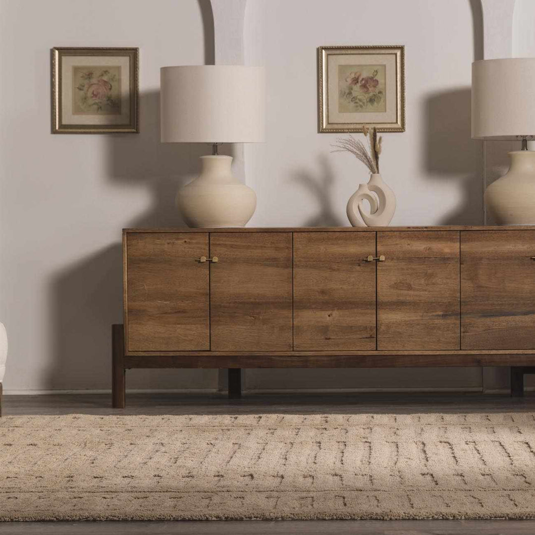 Broken-Stripe Hand-Tufted Washable Wool Area Rug - The Rug Decor
