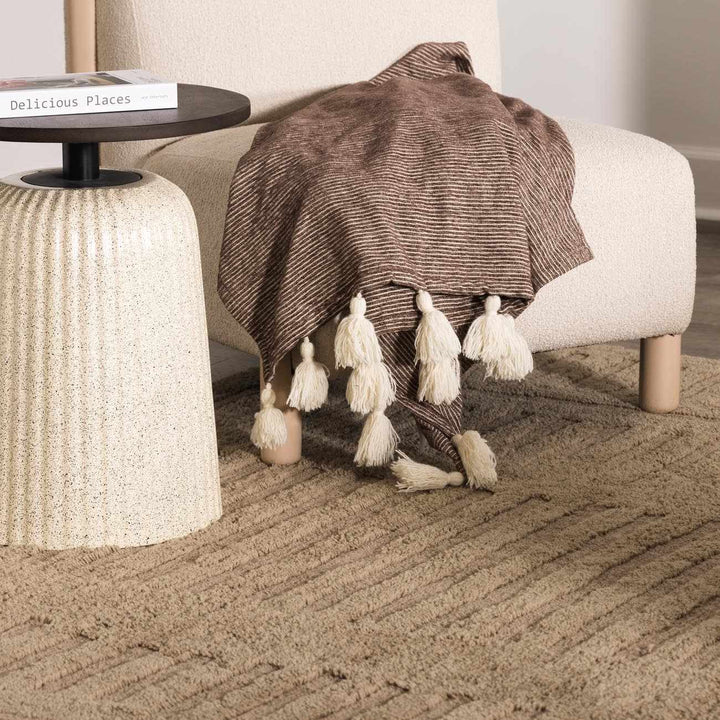 Broken-Stripe Hand-Tufted Washable Wool Area Rug - The Rug Decor
