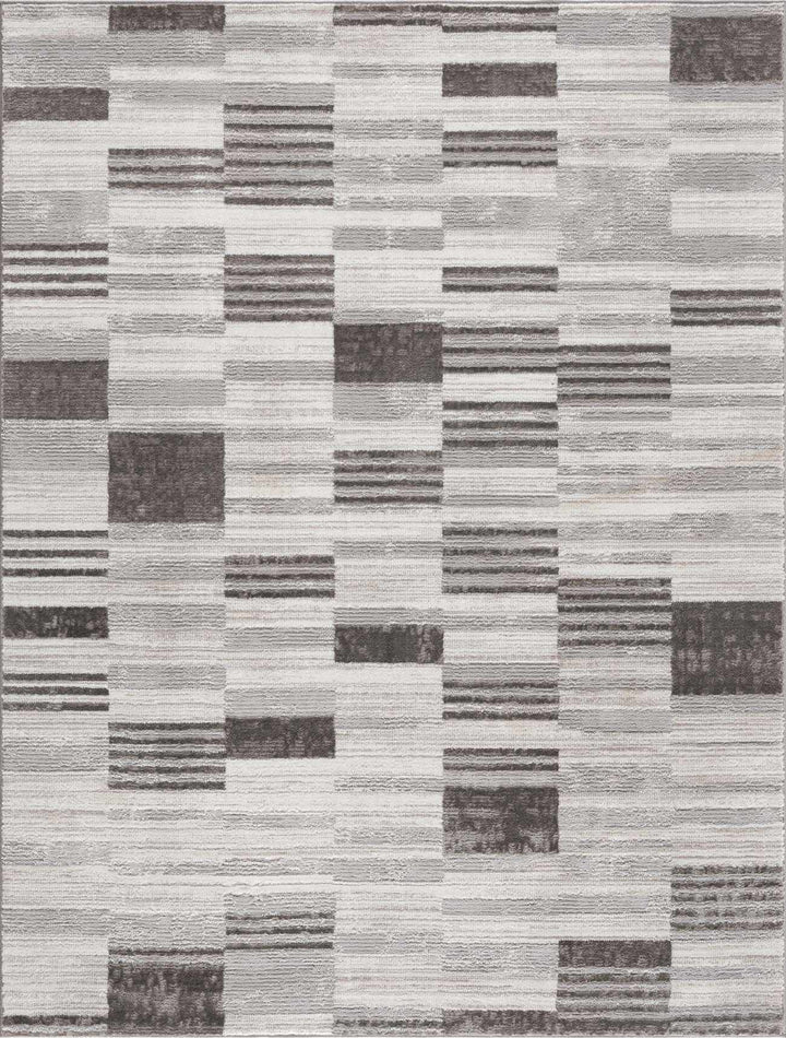 Bronka Modern Geometric Design Gray Machine Woven Rug - The Rug Decor