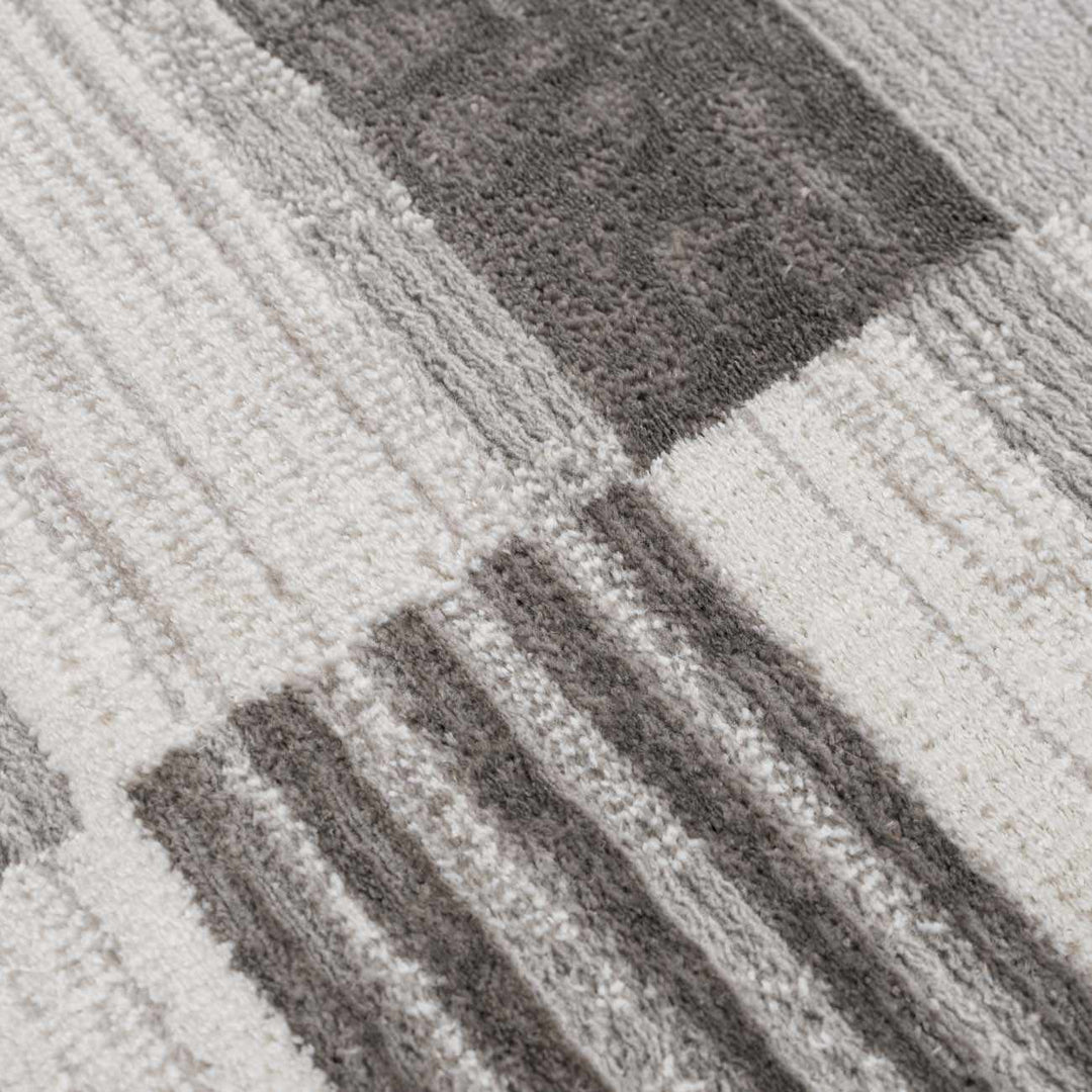 Bronka Modern Geometric Design Gray Machine Woven Rug - The Rug Decor