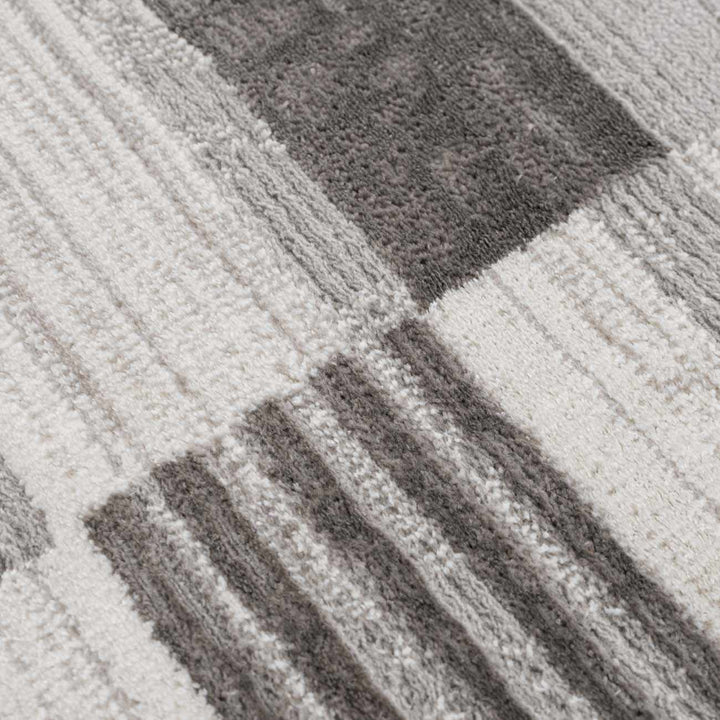 Bronka Modern Geometric Design Gray Machine Woven Rug - The Rug Decor