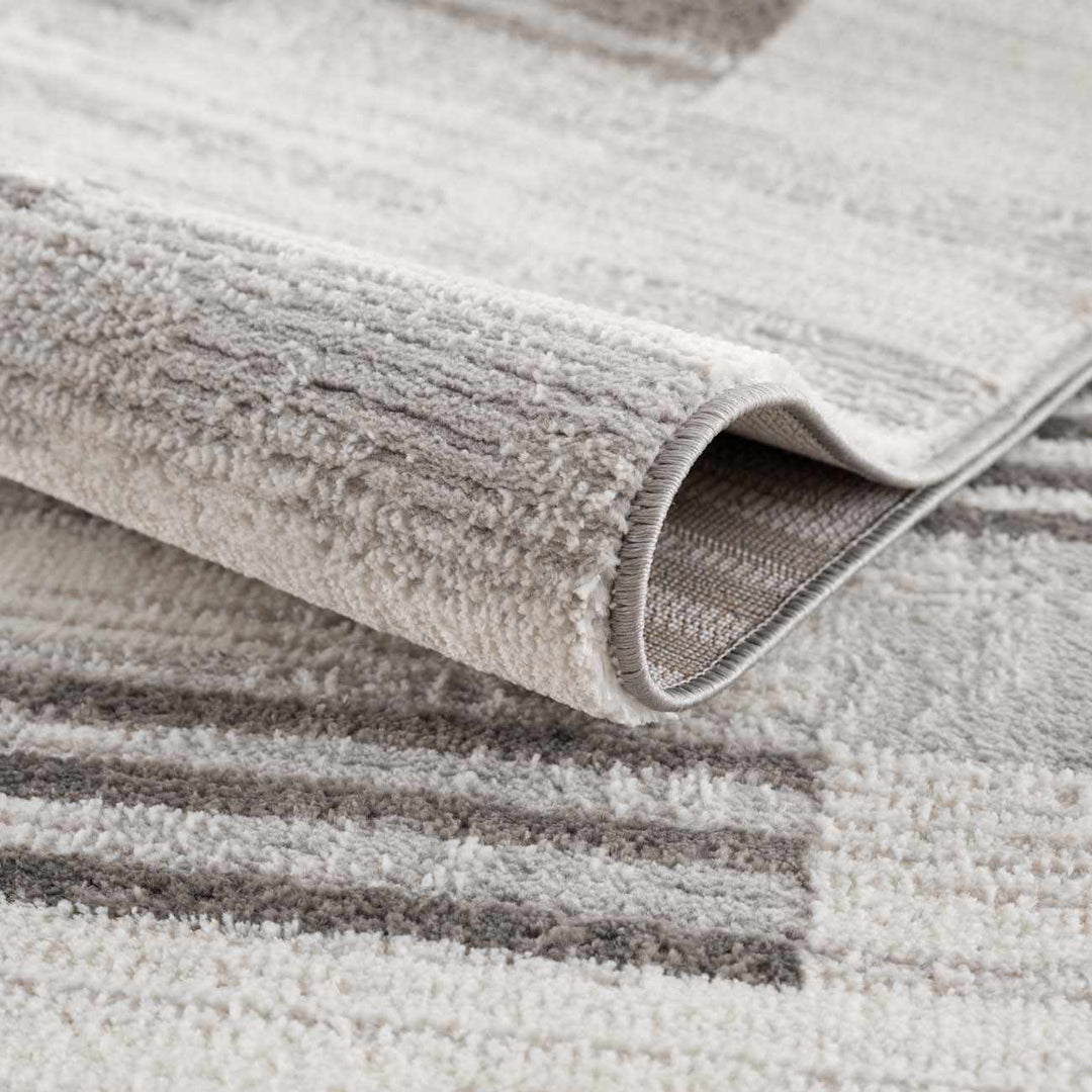 Bronka Modern Geometric Design Gray Machine Woven Rug - The Rug Decor
