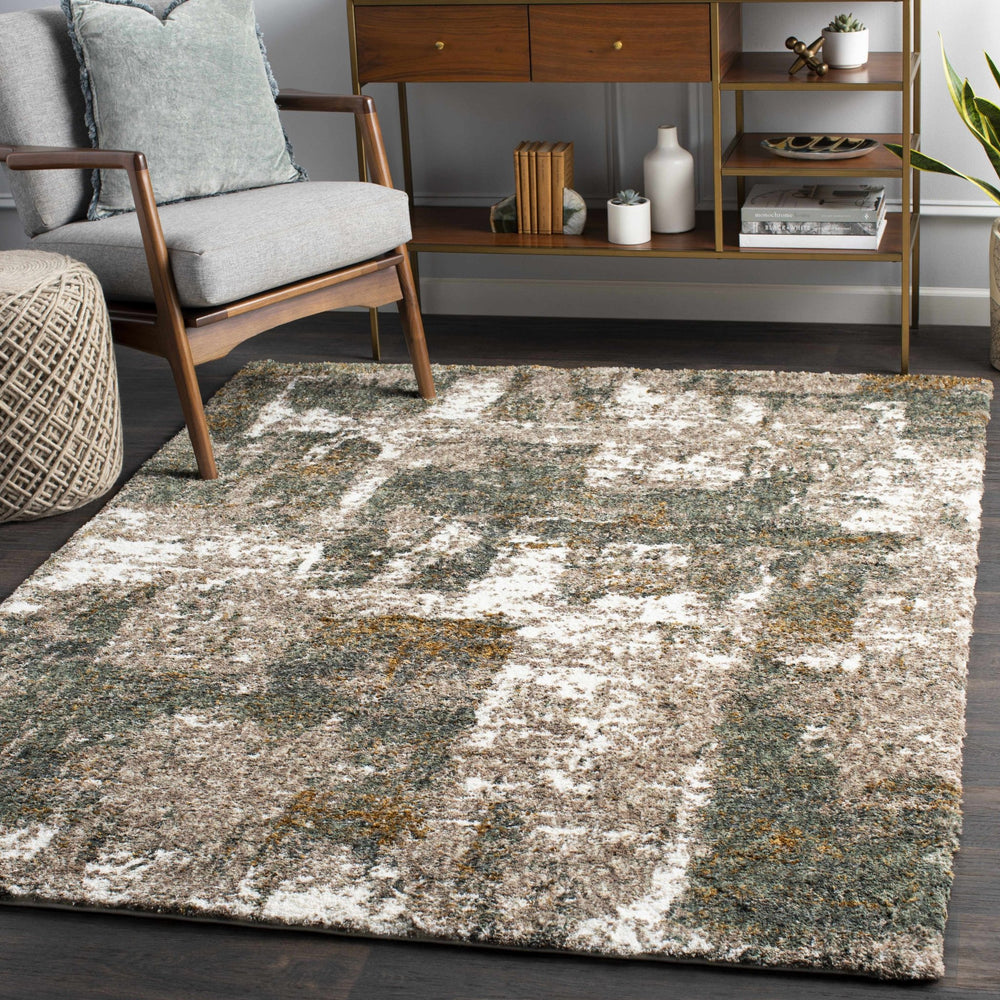 Bronx Olive And Ivory Modern Abstract Design Area Rug - The Rug Decor