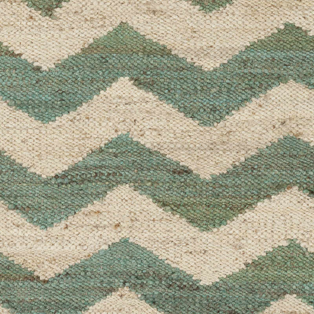 Brook Modern Chevron Pattern Green Hand Woven Jute Rug - The Rug Decor