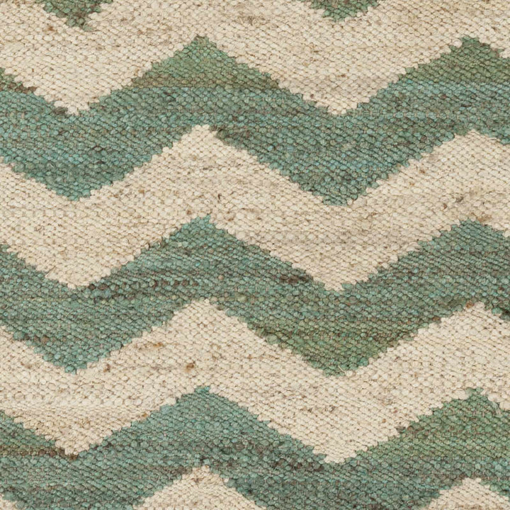 Brook Modern Chevron Pattern Green Hand Woven Jute Rug - The Rug Decor