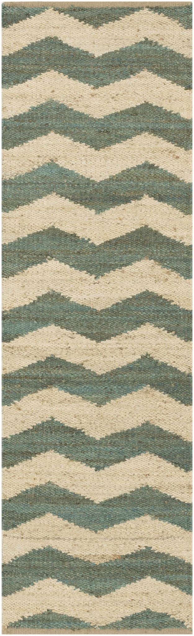 Brook Modern Chevron Pattern Green Hand Woven Jute Rug - The Rug Decor