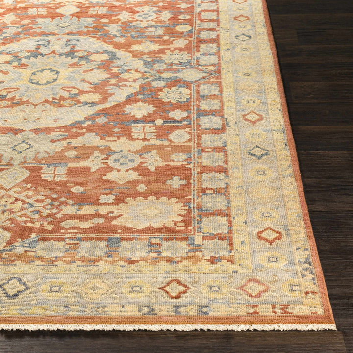 Brookeland Traditional Beige And Rust Hand Knotted Wool Area Rug - The Rug Decor