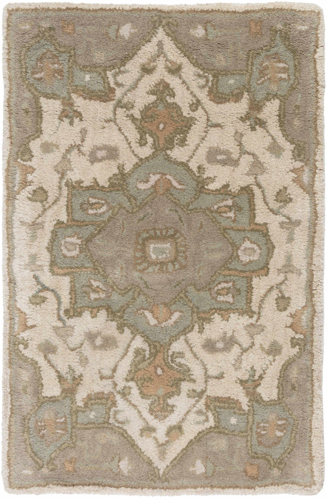 Broomfield Medallion Design Tan And Beige Hand Tufted Wool Rug - The Rug Decor