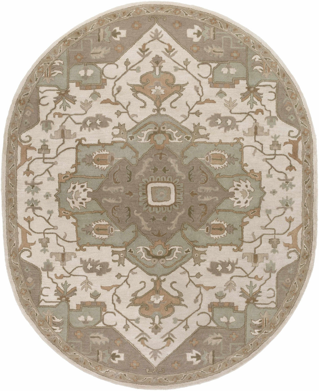 Broomfield Medallion Design Tan And Beige Hand Tufted Wool Rug - The Rug Decor