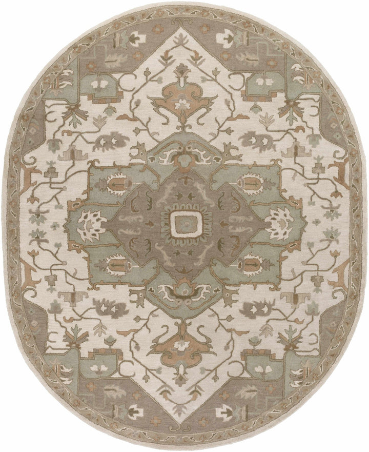Broomfield Medallion Design Tan And Beige Hand Tufted Wool Rug - The Rug Decor