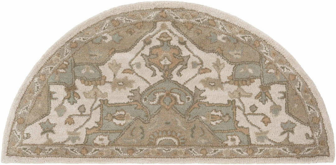 Broomfield Medallion Design Tan And Beige Hand Tufted Wool Rug - The Rug Decor