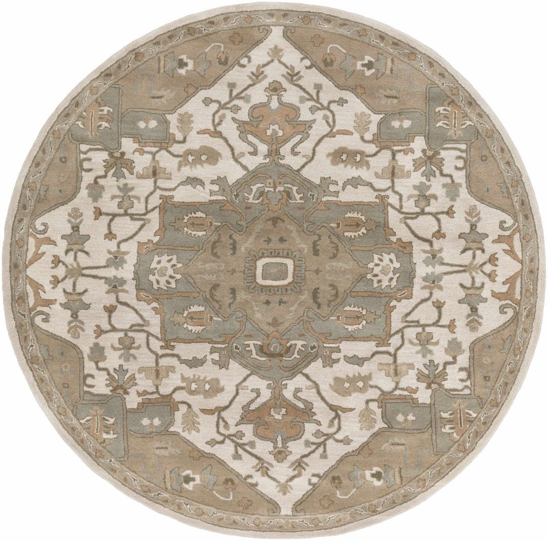 Broomfield Medallion Design Tan And Beige Hand Tufted Wool Rug - The Rug Decor