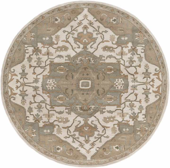 Broomfield Medallion Design Tan And Beige Hand Tufted Wool Rug - The Rug Decor