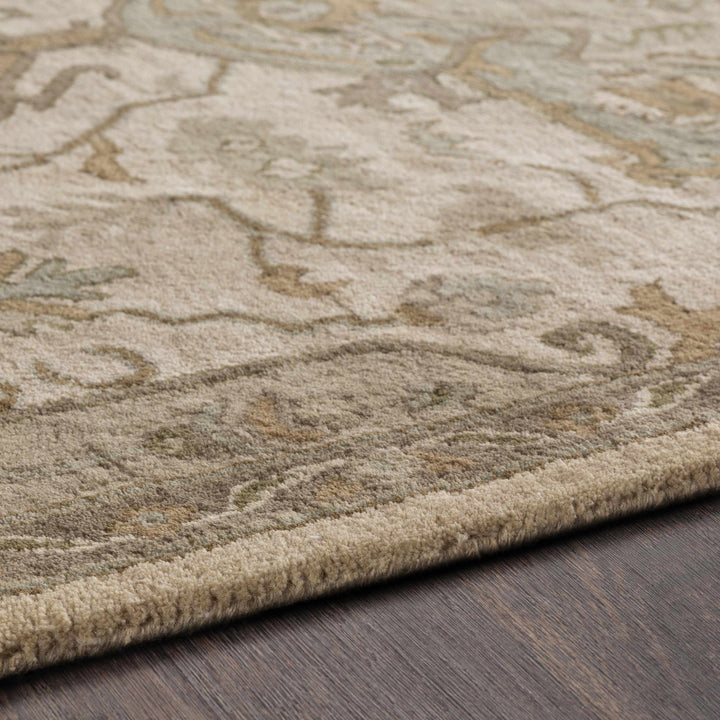 Broomfield Medallion Design Tan And Beige Hand Tufted Wool Rug - The Rug Decor