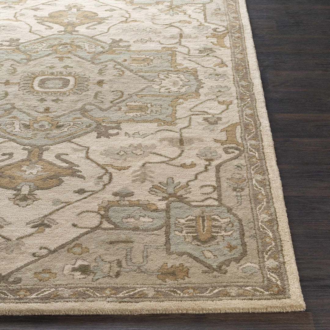 Broomfield Medallion Design Tan And Beige Hand Tufted Wool Rug - The Rug Decor