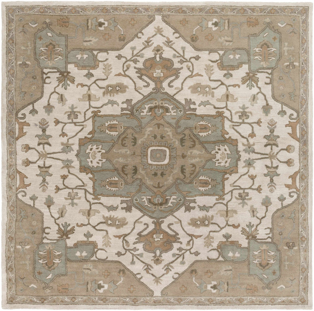 Broomfield Medallion Design Tan And Beige Hand Tufted Wool Rug - The Rug Decor