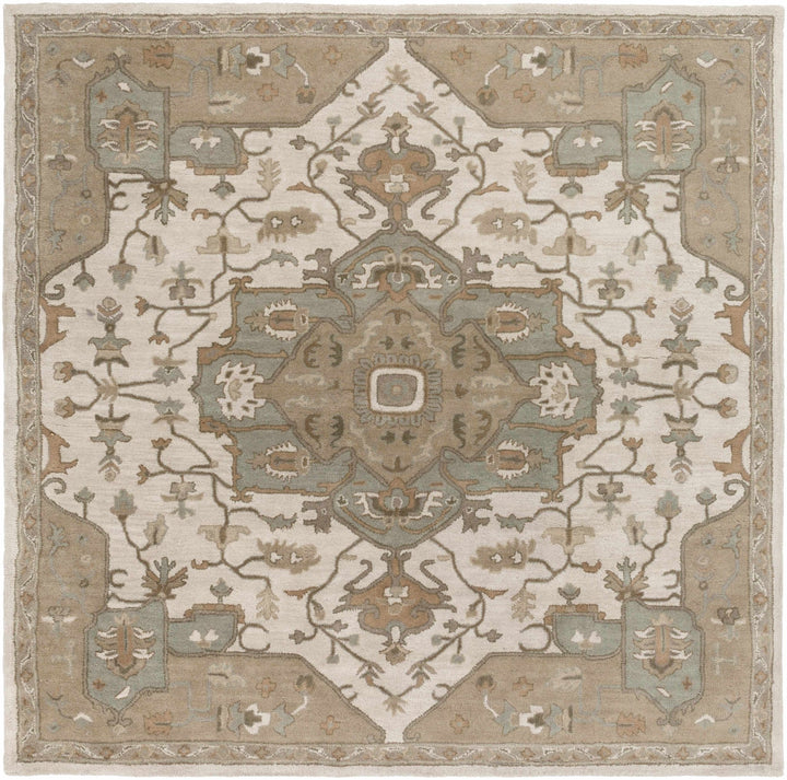 Broomfield Medallion Design Tan And Beige Hand Tufted Wool Rug - The Rug Decor
