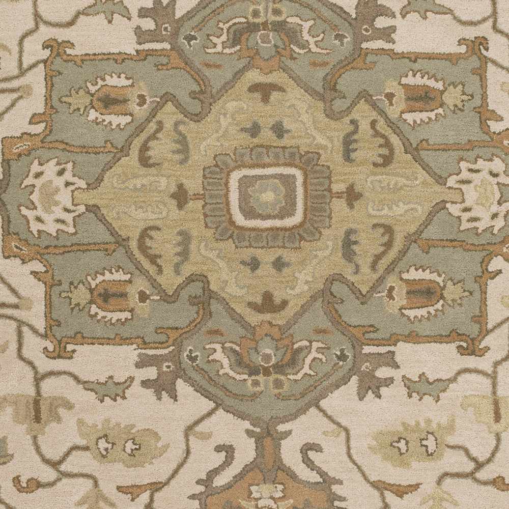 Broomfield Medallion Design Tan And Beige Hand Tufted Wool Rug - The Rug Decor