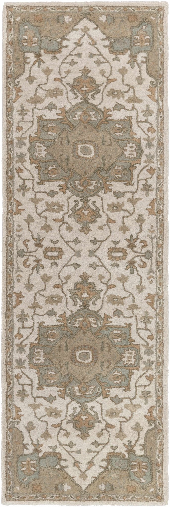 Broomfield Medallion Design Tan And Beige Hand Tufted Wool Rug - The Rug Decor