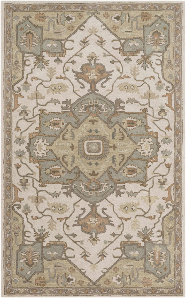 Broomfield Medallion Design Tan And Beige Hand Tufted Wool Rug - The Rug Decor