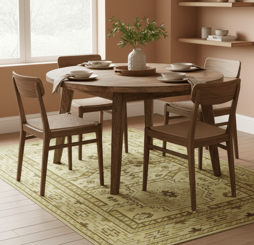 Brown And Beige Modern Traditional Design 5x8 Hand Knotted Wool Area Rug - The Rug Decor