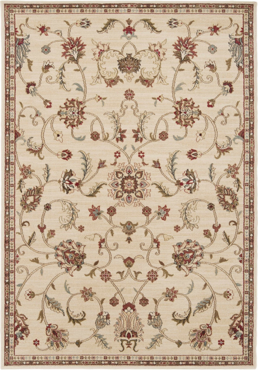Brown And Beige Traditional Oushak Design Machine Woven Rug - The Rug Decor