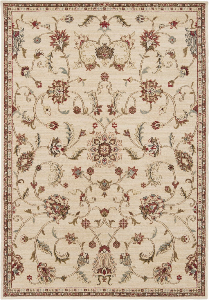 Brown And Beige Traditional Oushak Design Machine Woven Rug - The Rug Decor