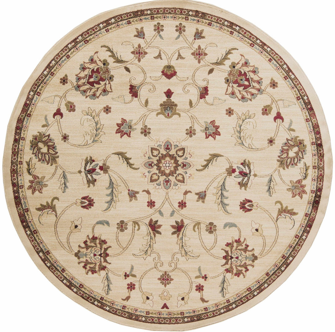 Brown And Beige Traditional Oushak Design Machine Woven Rug - The Rug Decor