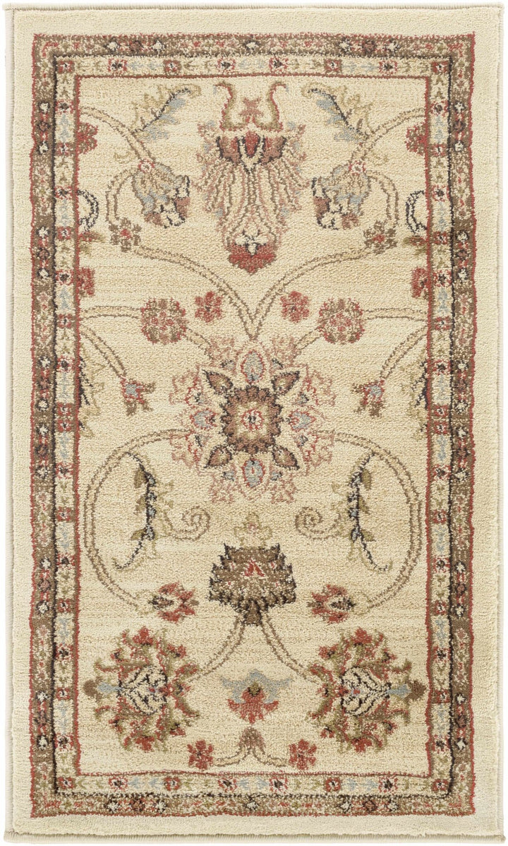 Brown And Beige Traditional Oushak Design Machine Woven Rug - The Rug Decor