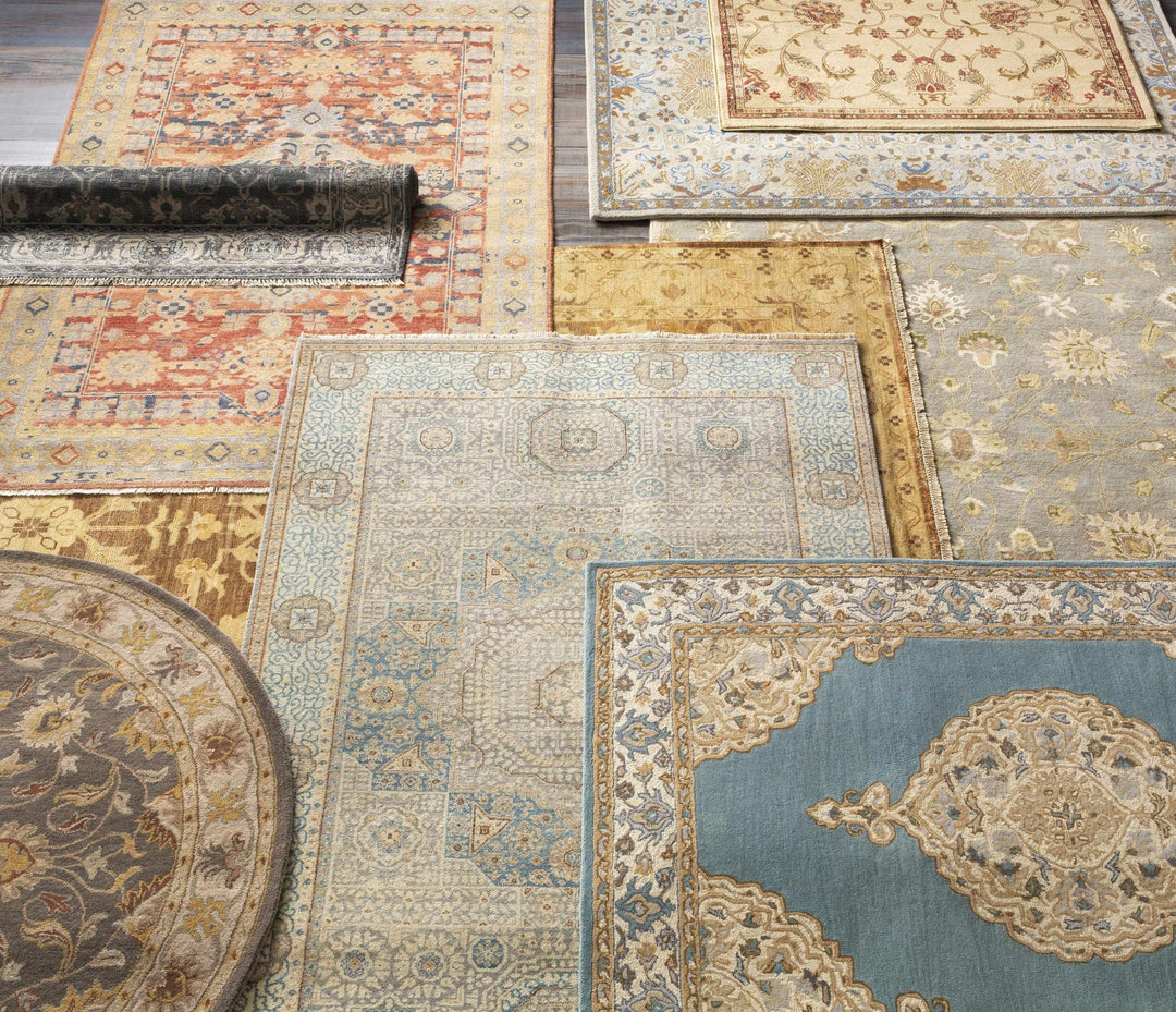 Brown And Beige Traditional Oushak Design Machine Woven Rug - The Rug Decor