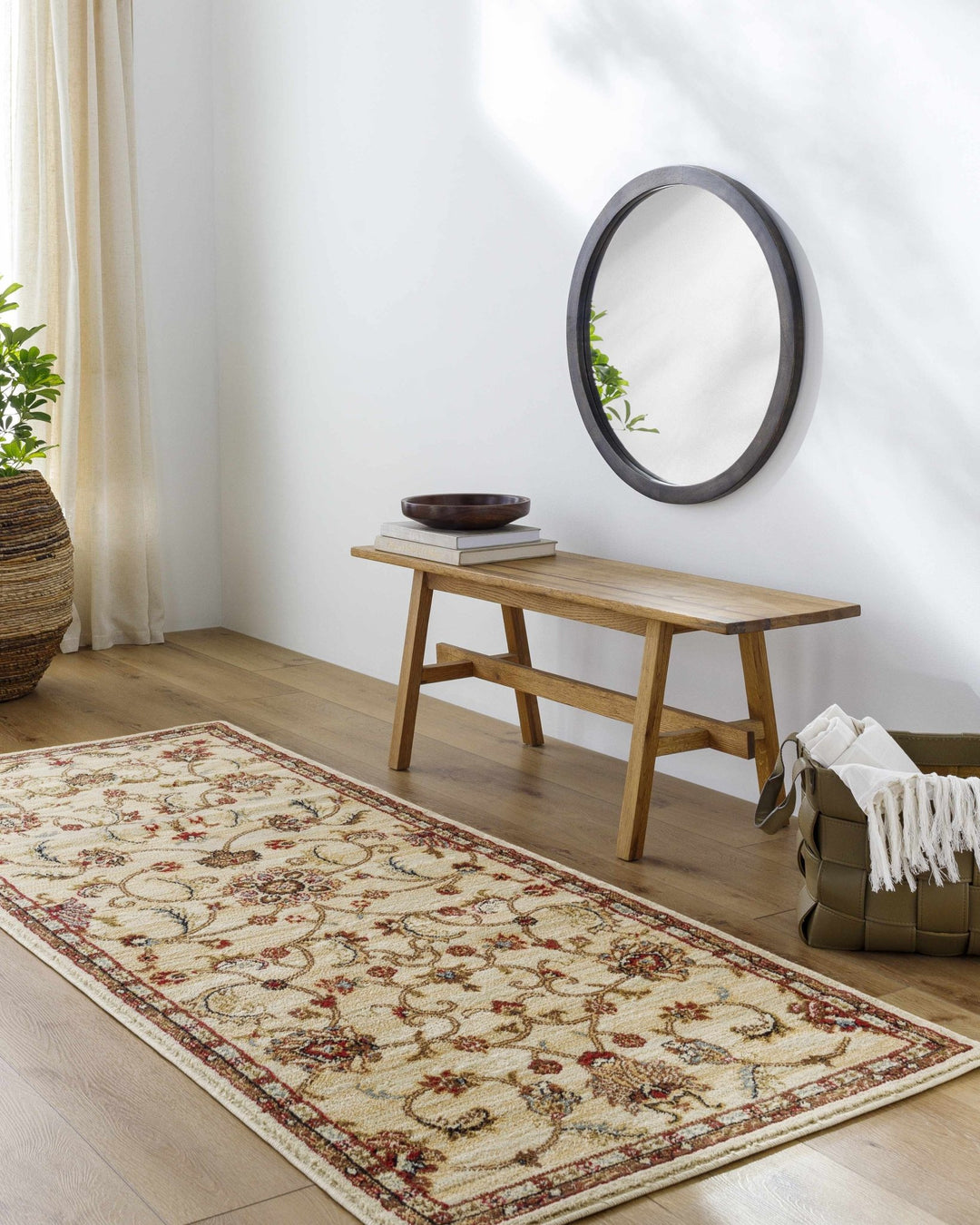 Brown And Beige Traditional Oushak Design Machine Woven Rug - The Rug Decor