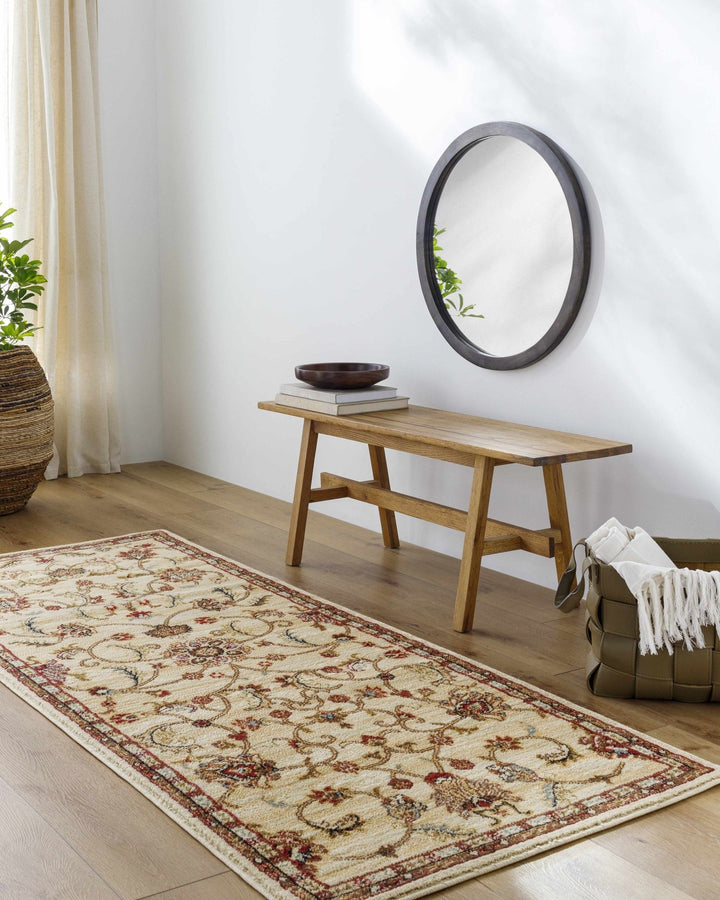 Brown And Beige Traditional Oushak Design Machine Woven Rug - The Rug Decor