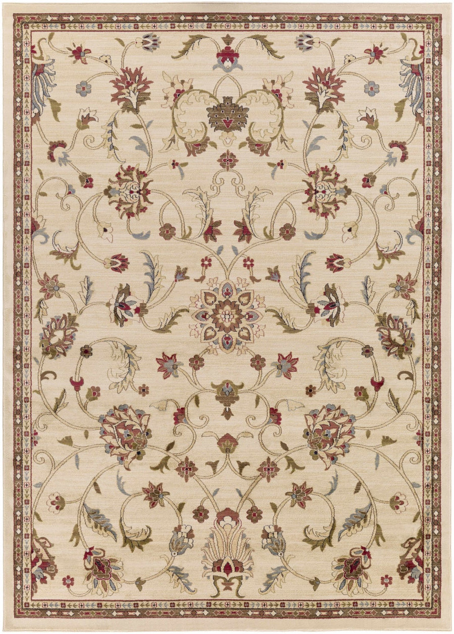Brown And Beige Traditional Oushak Design Machine Woven Rug - The Rug Decor