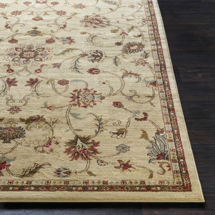 Brown And Beige Traditional Oushak Design Machine Woven Rug - The Rug Decor